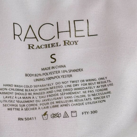 RACHEL ROY Women's 2 Piece Swimsuit Nylon Spandex White Floral Red Size S - Picture 9 of 11